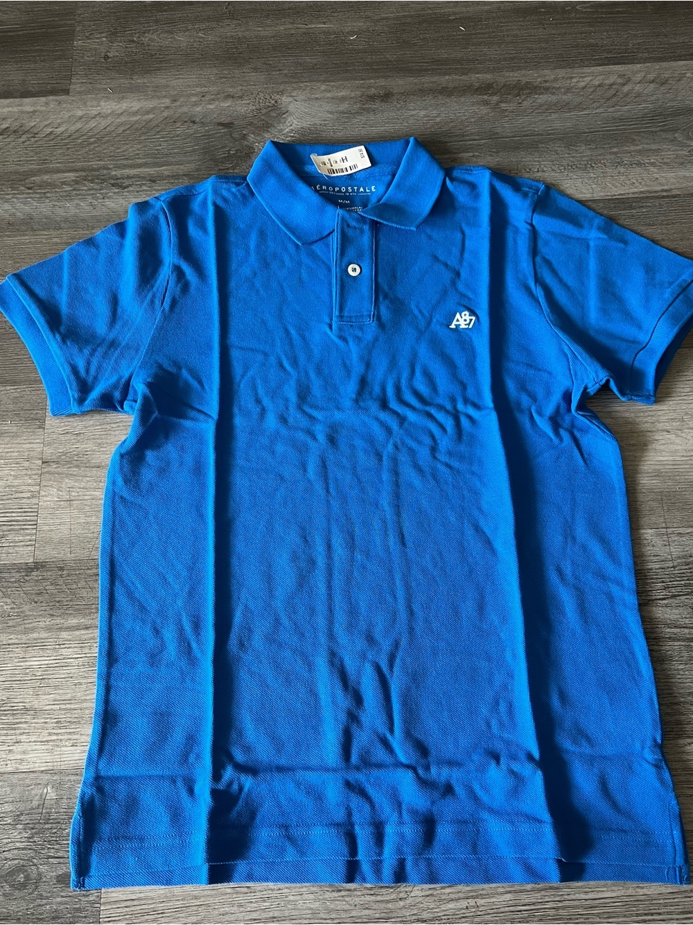 Aeropostale Men's Bright Blue A87 Piqué Polo